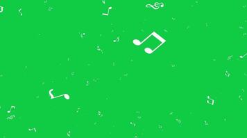 Musical notes, musical symbol floating loop animation overlay on green screen background video