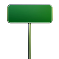 green blank sign on a pole, isolated on transparent background png