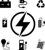 Lightning icon. Simple glyph illustration element of energy icons set for UI and UX. electricity icon set with various types of energy sources vector