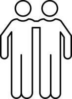 Two person icon. sign for mobile concept and web design. Two people greeting glyph icon. Friendship, partnership symbol, logo illustration. graphics vector