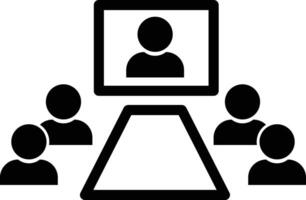 conference, employee, online icon.Team business meeting with teamwork and collaboration flat icon vector