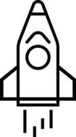 Rocket icon. rocket space icon. design outline style. flat ison isolated on white background vector
