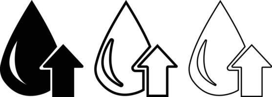 Humidity level scale. Water level. Water drops. Climate control meter tool isolated, hight water level icon. vector