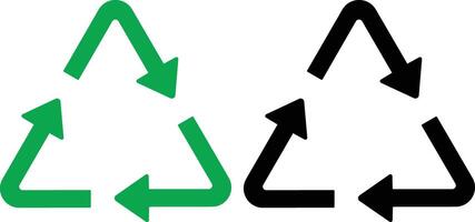 Recycle symbols. Recycling arrow icons. Reusing symbols. Recycling label. Recycling icon set. isolated on white background. reuse and reduce icons vector