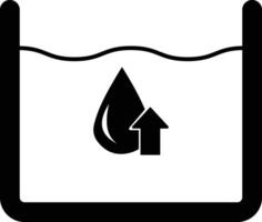 water level icon, Rise in water level icon. isolated on white background. vector