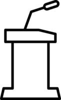 lectern icon from education collection. Thin linear lectern, podium, tribune outline icon. Outline tribune icon, symbol for web and mobile vector