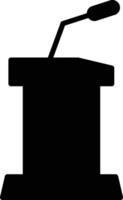 tribune icon. silhouette of a podium with a microphone .flat style stage podium icon template vector