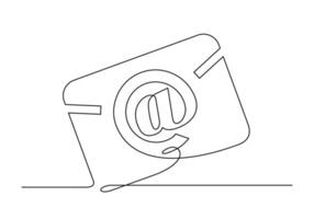 Continuous drawing of one line of an email vector