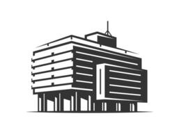 Modern building construction isolated on white background. Busines centre building vector