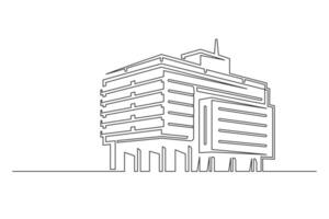 Continuous one line building. Vintage building isolated on a white background. Business concept vector