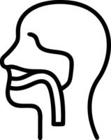 A black and white line drawing of a man's head vector