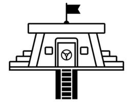 bunker black icon. image of a bomb shelter on a white background. vector