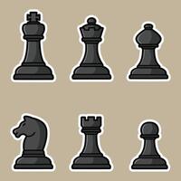 set of chess pieces good for sticker, badge, element design, icon, print design, etc vector