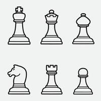 set of chess pieces with outline style good for icon, symbol, element design, etc vector