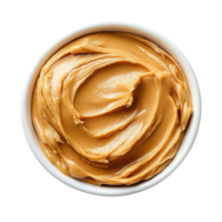 Peanut butter in a bowl on transparent background. png