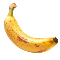A ripe yellow banana on transparent background png