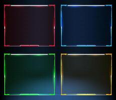 Colorful digital frames in various hues for online content creation and graphic design. vector