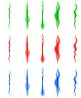 Colorful abstract design featuring wavy patterns in red, green, and blue against a white background vector