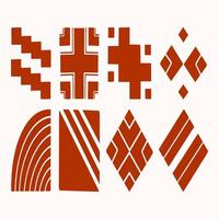 Collection of Red Geometric Shapes vector