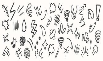 Collection of Hand-Drawn Doodle Elements and Symbols vector