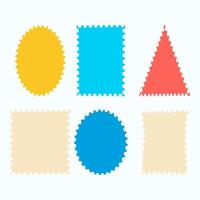 Hand Drawn of Colorful Stamp Shapes vector