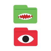 Icon or logo folder monster isolated unique design vector
