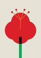 Illustration design wall art flower bauhaus art unique vector