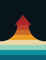 Illustration arrow up retro unique design vector