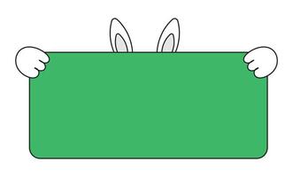 Illustration rabbit hold sign board isolated vector