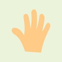 Human hand icon illustration in flat style. Isolated on green background. Design elements of illustration of parts of the human body. Human palm which contains the sense of touch vector