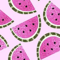 Seamless pattern with watermelon. Summer food and fruits. Textured illustration vector