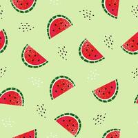 Seamless pattern with watermelon. Summer fruits and berries. Textured illustration vector