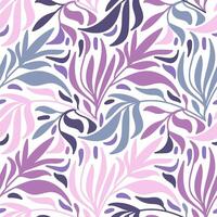 Seamless pattern with floral leaves. Botanical illustration vector