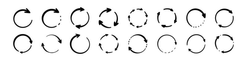 Hand drawn sketch rotation arrow symbol. Repeat round cycle doodle icon. Sync, load, downloading, renew symbol. Spinning arrow illustration. Crayon scribble. Process indicator vector