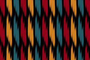 Ikat Fabric Design in Bright Colors. Abstract Ikat Pattern design for Fabric, clothing, background vector