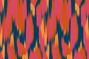 Abstract Ikat Fabric Design with Flowing Organic Shapes. vector