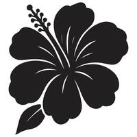 Black and white floral illustration with isolated flower elements in vintage style vector