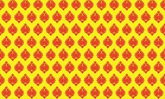 Abstract seamless pattern with golden stars and red floral elements on vintage decorative background vector