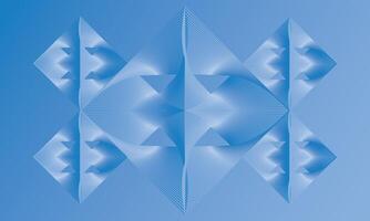 Abstract blue crystal design with geometric paper pattern and light elements Background design vector