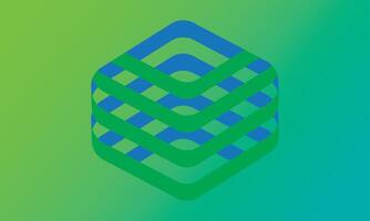 Glossy 3D square web icons set with blank button design and technology elements vector