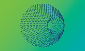 Green abstract background with circular shapes and 3D design elements vector