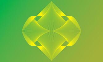 Green ribbon design with geometric style on green background vector