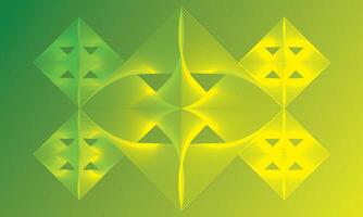 Green star abstract background with yellow and festive decorative elements vector