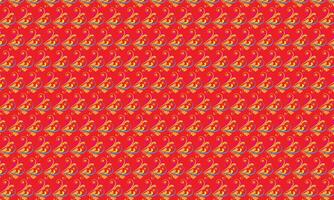 Floral pattern on red background vector