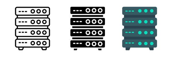 Server icon set. for mobile concept and web design on white background. illustration vector