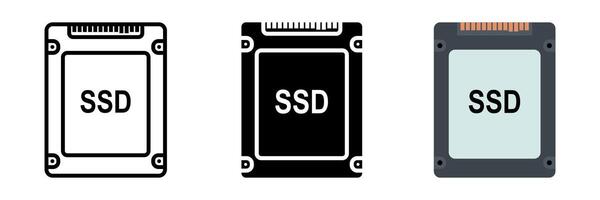 SSD icon set. for mobile concept and web design on white background. illustration vector