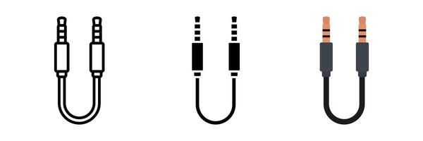 Audio Jack icon set. for mobile concept and web design on white background. illustration vector