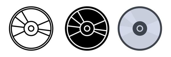 DVD icon set. for mobile concept and web design on white background. illustration vector