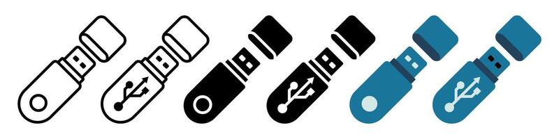 Flash Drive icon set.for mobile concept and web design on white background vector