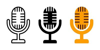 Microphone icon set. for mobile concept and web design on white background. illustration vector